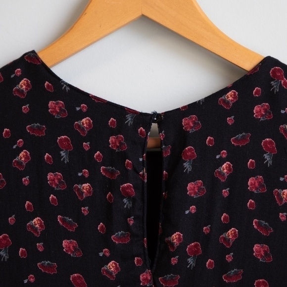 Zara Trafaluc black floral shift dress-M - Picture 4 of 6